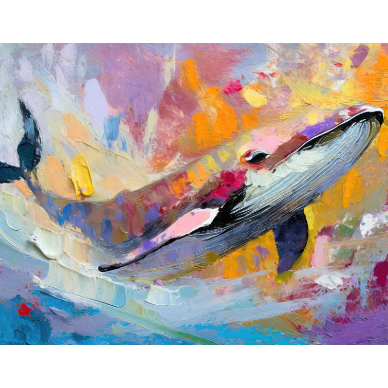 Highland Dunes Whale On Canvas By Stephen Chambers Print Wayfair